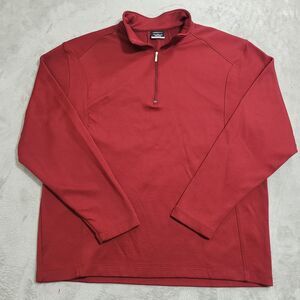 Nike Golf Pullover Mens XL Red 1/4 Zip Long Sleeve Performance Stretch